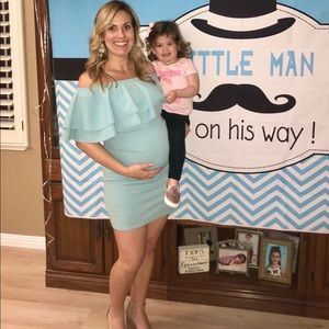 Blue baby shower/maternity dress